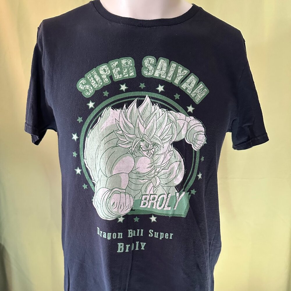 Super Saiyan Broly Dragon Ball Super Men's Black T Shirt Size Medium Cotton